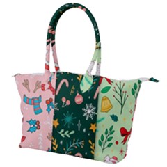 Hand Drawn Christmas Pattern Collection Canvas Shoulder Bag by Vaneshart