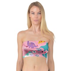 Colorful Funny Christmas Pattern Ho Ho Ho Bandeau Top