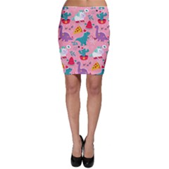 Colorful Funny Christmas Pattern Ho Ho Ho Bodycon Skirt