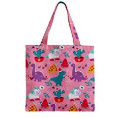 Colorful Funny Christmas Pattern Ho Ho Ho Zipper Grocery Tote Bag