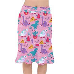 Colorful Funny Christmas Pattern Ho Ho Ho Short Mermaid Skirt