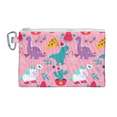 Colorful Funny Christmas Pattern Ho Ho Ho Canvas Cosmetic Bag (Large)