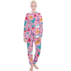 Colorful Funny Christmas Pattern Ho Ho Ho Women s Lounge Set