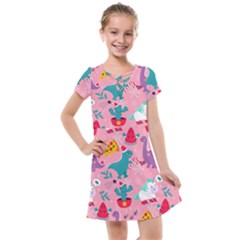 Colorful Funny Christmas Pattern Ho Ho Ho Kids  Cross Web Dress