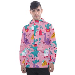 Colorful Funny Christmas Pattern Ho Ho Ho Men s Front Pocket Pullover Windbreaker