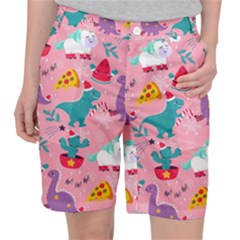 Colorful Funny Christmas Pattern Ho Ho Ho Pocket Shorts