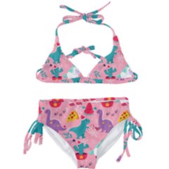 Colorful Funny Christmas Pattern Ho Ho Ho Kids  Classic Bikini Set