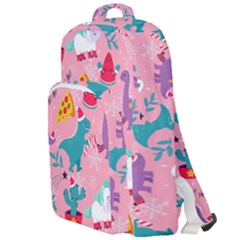 Colorful Funny Christmas Pattern Ho Ho Ho Double Compartment Backpack