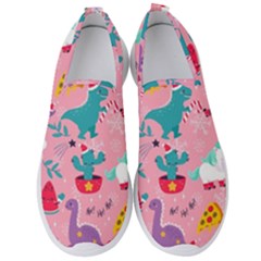 Colorful Funny Christmas Pattern Ho Ho Ho Men s Slip On Sneakers