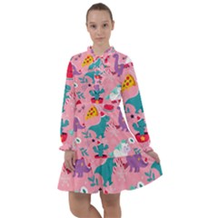 Colorful Funny Christmas Pattern Ho Ho Ho All Frills Chiffon Dress