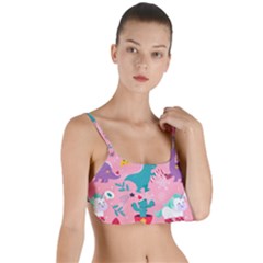 Colorful Funny Christmas Pattern Ho Ho Ho Layered Top Bikini Top 