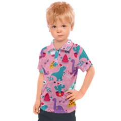 Colorful Funny Christmas Pattern Ho Ho Ho Kids  Polo Tee