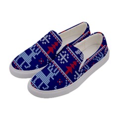 Knitted Christmas Pattern Women s Canvas Slip Ons by Vaneshart