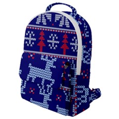 Knitted Christmas Pattern Flap Pocket Backpack (small) by Vaneshart