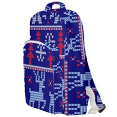 Knitted Christmas Pattern Double Compartment Backpack