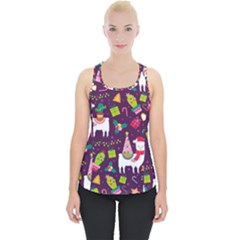 Colorful Funny Christmas Pattern Piece Up Tank Top