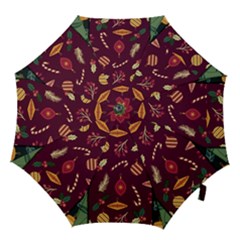Christmas Pattern Collection Flat Design Hook Handle Umbrellas (large)