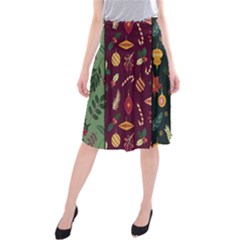 Christmas Pattern Collection Flat Design Midi Beach Skirt