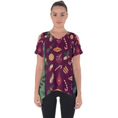 Christmas Pattern Collection Flat Design Cut Out Side Drop Tee by Vaneshart