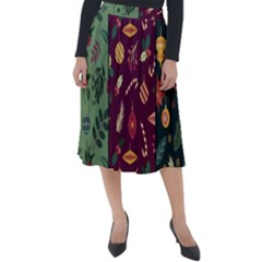 Christmas Pattern Collection Flat Design Classic Velour Midi Skirt  by Vaneshart