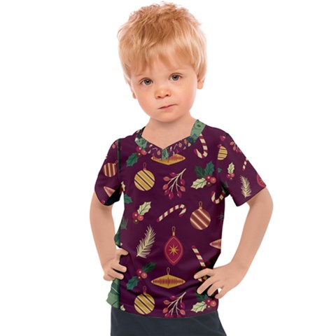 Christmas Pattern Collection Flat Design Kids  Sports Tee by Vaneshart