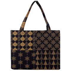 Golden Christmas Pattern Collection Mini Tote Bag