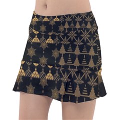 Golden Christmas Pattern Collection Tennis Skorts by Vaneshart