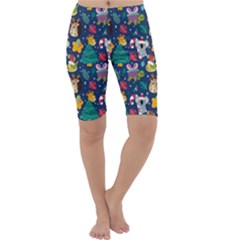 Colorful Funny Christmas Pattern Cropped Leggings 