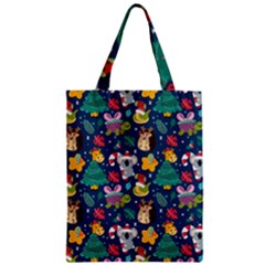 Colorful Funny Christmas Pattern Zipper Classic Tote Bag