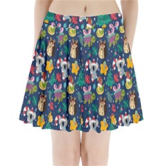 Colorful Funny Christmas Pattern Pleated Mini Skirt