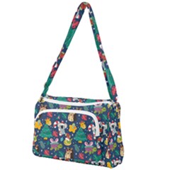 Colorful Funny Christmas Pattern Front Pocket Crossbody Bag by Vaneshart