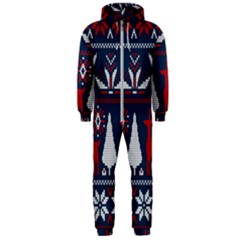 Knitted Christmas Pattern Hooded Jumpsuit (men) 