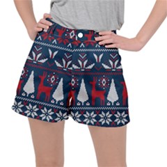 Knitted Christmas Pattern Ripstop Shorts by Vaneshart