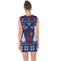 Knitted Christmas Pattern Lace Up Front Bodycon Dress View2