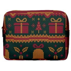 Knitted Christmas Pattern Make Up Pouch (large)