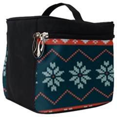 Beautiful Knitted Christmas Pattern Make Up Travel Bag (big) by Vaneshart