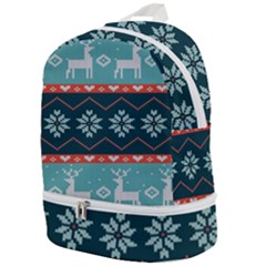 Beautiful Knitted Christmas Pattern Zip Bottom Backpack by Vaneshart