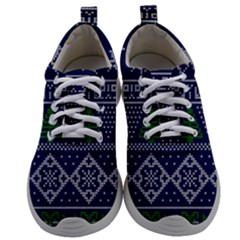 Beautiful Knitted Christmas Pattern Mens Athletic Shoes by Vaneshart