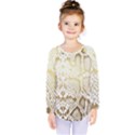 White and Gold Snakeskin Kids  Long Sleeve Tee View1