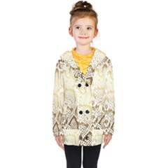 White And Gold Snakeskin Kids  Double Breasted Button Coat by mccallacoulture