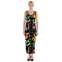 Music 2 Fitted Maxi Dress by ArtworkByPatrick