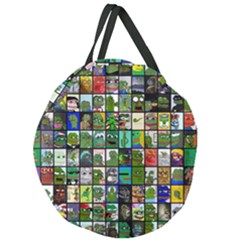 Pepe The Frog Memes Of 2019 Picture Patchwork Pattern Giant Round Zipper Tote by snek