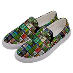Pepe The Frog Memes Of 2019 Picture Patchwork Pattern Men s Canvas Slip Ons by snek