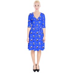 Print  Wrap Up Cocktail Dress