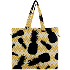 Ananas Chevrons Noir/jaune Canvas Travel Bag by kcreatif