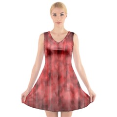 Abstrait Texture Rouge/noir V-neck Sleeveless Dress by kcreatif