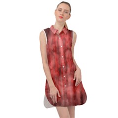 Abstrait Texture Rouge/noir Sleeveless Shirt Dress by kcreatif