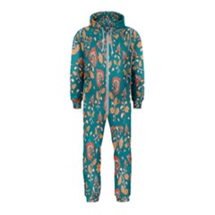 Teal Floral Paisley Hooded Jumpsuit (kids)