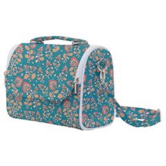 Teal Floral Paisley Satchel Shoulder Bag