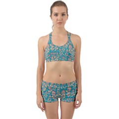 Teal Floral Paisley Back Web Gym Set by mccallacoulture